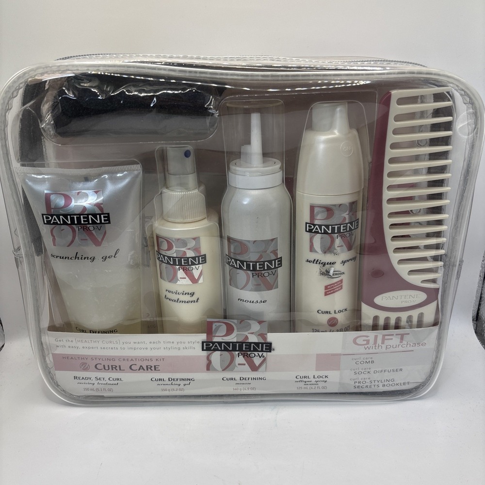 Vintage 2000 Pantene Pro V Curl‎ Care Gift Set Gel Mousse Settique Spray… NOS